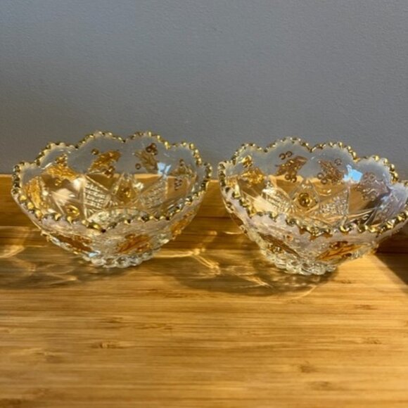 EAPG Northwood HTF berry bowls Set of 2 berries and leaves Christmas design - Picture 2 of 9